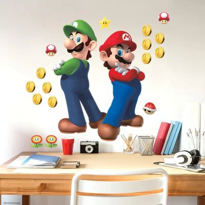 Adesivi Giganti Super Mario Bros. e Luigi - Cameretta Adesivi Giganti Super Mario Bros. e Luigi - Cameretta