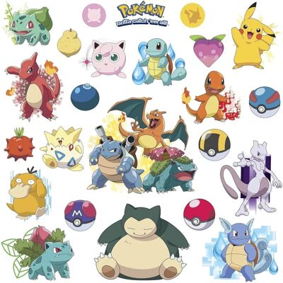 Autocollants repositionnables Pokémon de Nintendo - 25,4x45,7cm - Publicité Autocollants repositionnables Pokémon de Nintendo - 25,4x45,7cm - Publicité