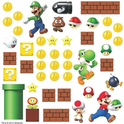 York Wallcoverings Autocollants Super Mario - Décoration Enfant - Publicité York Wallcoverings Autocollants Super Mario - Décoration Enfant - Publicité