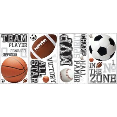 TheDecoFactory All Star Sports - Stickers Repositionnables de Ballons - Multicolore - Publicité TheDecoFactory All Star Sports - Stickers Repositionnables de Ballons - Multicolore - Publicité