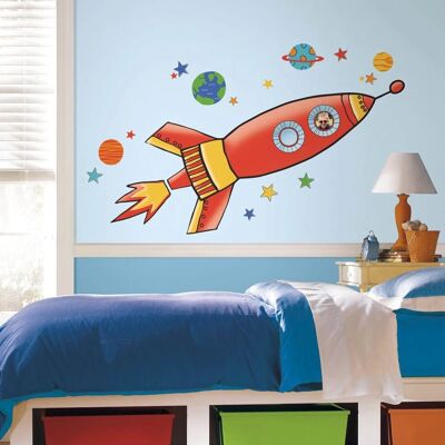 York Wallcoverings Autocollant Enfant Fusée - Autocollant - Publicité York Wallcoverings Autocollant Enfant Fusée - Autocollant - Publicité