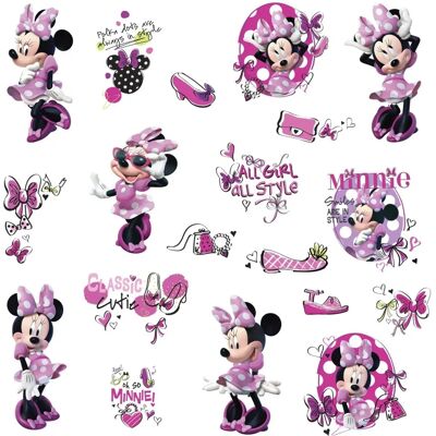 Autocollants Muraux Minnie - Décoration Chambre Enfant - Publicité Autocollants Muraux Minnie - Décoration Chambre Enfant - Publicité