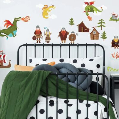 Autocollant Mur Viking - Décoration Chambre Enfant - Publicité Autocollant Mur Viking - Décoration Chambre Enfant - Publicité