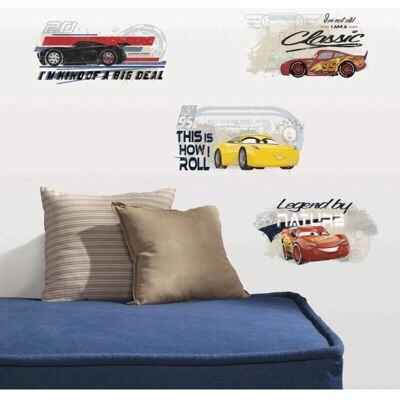 Room Mates - Cars 3 Retro - Transparent - Stickers - Publicité Room Mates - Cars 3 Retro - Transparent - Stickers - Publicité