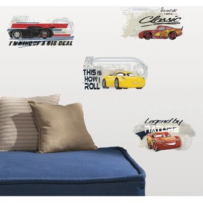 Room Mates - Cars 3 Retro - Transparent - Stickers - Publicité Room Mates - Cars 3 Retro - Transparent - Stickers - Publicité