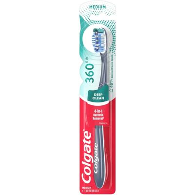 Colgate 360 Brosse à dents à tête complète - Moyen - Brosse - Publicité Colgate 360 Brosse à dents à tête complète - Moyen - Brosse - Publicité