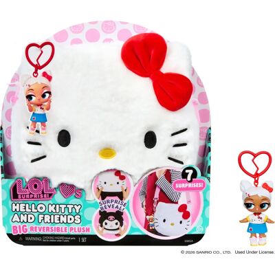 L.O.L. Surprise! - Hello Kitty & Friends Big Reversible Plush - Hello Kitty ontwerp - Knuffeldier L.O.L. Surprise! - Hello Kitty & Friends Big Reversible Plush - Hello Kitty ontwerp - Knuffeldier