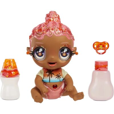 Poupée MGA Entertainment Glitter Babyz - Solana Sunburst Corail Rose Palmiers - Publicité Poupée MGA Entertainment Glitter Babyz - Solana Sunburst Corail Rose Palmiers - Publicité