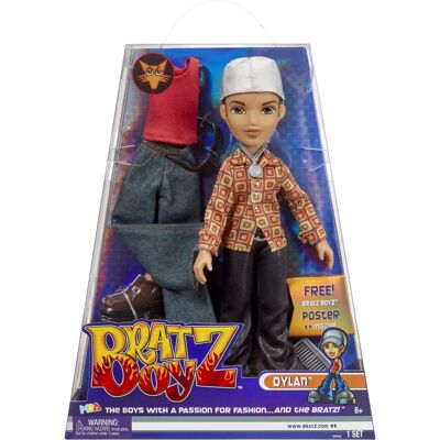 Lalka modowa Bratz Dylan - 2 stroje i plakat - Seria 2 Lalka modowa Bratz Dylan - 2 stroje i plakat - Seria 2
