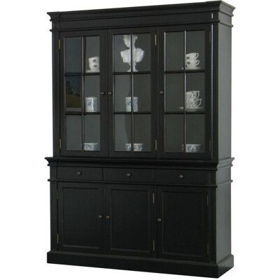 Møbel24 Amaretta 3-türiger Vitrinenschrank - Schwarz, 142x200cm Møbel24 Amaretta 3-türiger Vitrinenschrank - Schwarz, 142x200cm