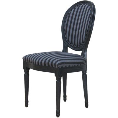 ebuy24 Rokoko Modell Antikk Svart Spisestol med Striped Stoff ebuy24 Rokoko Modell Antikk Svart Spisestol med Striped Stoff