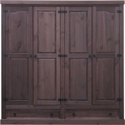 Møbel24 New Mexico Kleiderschrank - 4-türig, 2 Schubladen, Kolonialstil Møbel24 New Mexico Kleiderschrank - 4-türig, 2 Schubladen, Kolonialstil