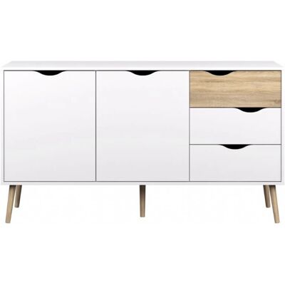 Ebuy24 Napoli Sideboard - Modern, Dänemark, 2D, 3S, Eichenbeine Ebuy24 Napoli Sideboard - Modern, Dänemark, 2D, 3S, Eichenbeine