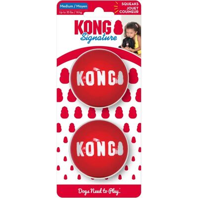 KONG Signature Balls Medium Pack - Dog Toy for Fetch KONG Signature Balls Medium Pack - Dog Toy for Fetch
