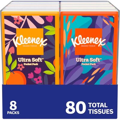 Kleenex - On-The-Go - 3-Ply - 80 tissues - Facial Tissues Kleenex - On-The-Go - 3-Ply - 80 tissues - Facial Tissues