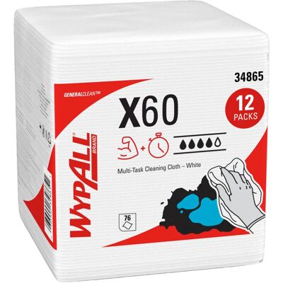 Kimberly-Clark Wypall X60 - Weiße Reinigungstücher - 76 Stück Kimberly-Clark Wypall X60 - Weiße Reinigungstücher - 76 Stück