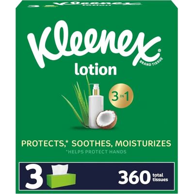 Kleenex B09RY35M4S - Lotion Coconut Oil - 120 Tissues - 3 Boxes - Facial Tissues Kleenex B09RY35M4S - Lotion Coconut Oil - 120 Tissues - 3 Boxes - Facial Tissues
