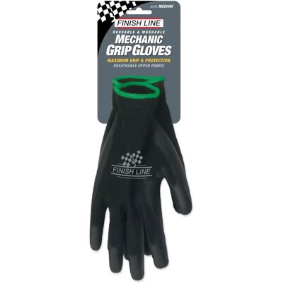 Gants Finish Line Mechanic Grip - Noir/Vert - S/M - Gants - Publicité Gants Finish Line Mechanic Grip - Noir/Vert - S/M - Gants - Publicité