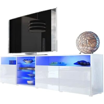 MASSIMO - 200 - Blanc Mat - LED RGB - TV stand - Publicité MASSIMO - 200 - Blanc Mat - LED RGB - TV stand - Publicité