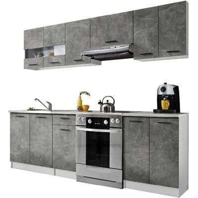 Cuisine Bigo - Bigo 7 éléments - Blanc - 240 cm - Kitchen cabinet set - Publicité Cuisine Bigo - Bigo 7 éléments - Blanc - 240 cm - Kitchen cabinet set - Publicité
