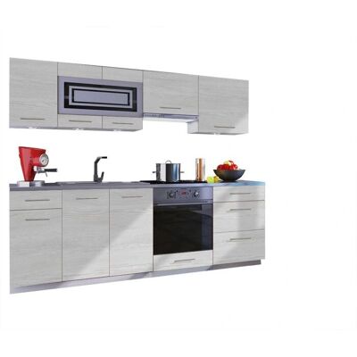 GIOVANNA 8 éléments - blanc 240 cm - cuisine - Publicité GIOVANNA 8 éléments - blanc 240 cm - cuisine - Publicité