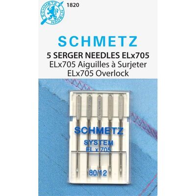 Aiguilles de Surjeteuse Schmetz ELX705 -Taille 12/80 5/Pqt - Publicité Aiguilles de Surjeteuse Schmetz ELX705 -Taille 12/80 5/Pqt - Publicité