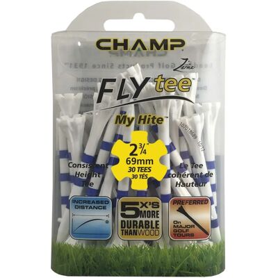 CHAMP 69 mm - Reusable Fly Tees - Blue/White - Golf Accessories CHAMP 69 mm - Reusable Fly Tees - Blue/White - Golf Accessories