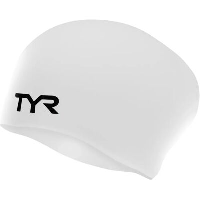 Bonnet de natation en silicone pour cheveux longs TYR - Blanc - Femmes - Publicité Bonnet de natation en silicone pour cheveux longs TYR - Blanc - Femmes - Publicité