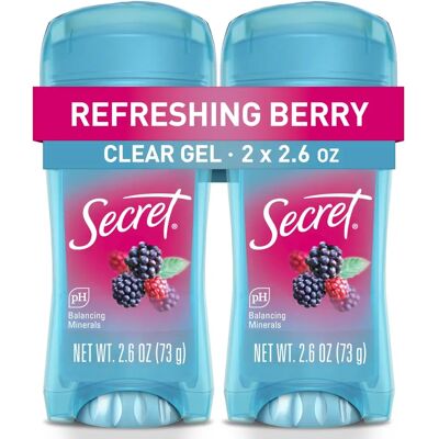 Déodorant Gel Frais Secret, Baies d'été, 2.6 oz, Pack Double - Publicité Déodorant Gel Frais Secret, Baies d'été, 2.6 oz, Pack Double - Publicité