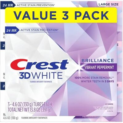 Crest - 3D White Brilliance - Vibrant Peppermint - Toothpaste Crest - 3D White Brilliance - Vibrant Peppermint - Toothpaste
