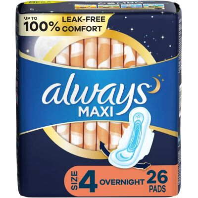 Always Discreet Maxi Pads with Flexi Wings Size 4 Overnight - Pads Always Discreet Maxi Pads with Flexi Wings Size 4 Overnight - Pads