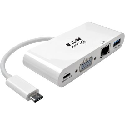Tripp Lite U444-06N-VGU-C Weiß USB-C Multiport-Adapter - VGA, Ethernet, Laden Tripp Lite U444-06N-VGU-C Weiß USB-C Multiport-Adapter - VGA, Ethernet, Laden