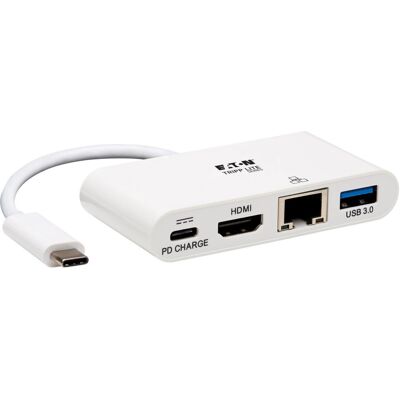Adattatore Multiporta USB Tripp Lite U444-06N-H4GU-C - 4K HDMI, USB-A, GbE, Bianco Adattatore Multiporta USB Tripp Lite U444-06N-H4GU-C - 4K HDMI, USB-A, GbE, Bianco