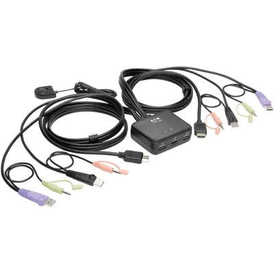 Interruttore KVM a 2 Porte Tripp Lite B032-HUA2 - Nero Interruttore KVM a 2 Porte Tripp Lite B032-HUA2 - Nero