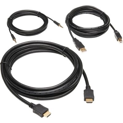 Eaton HDMI KVM Kabel-Set - 4K HDMI USB 2.0 3,5mm Audio M/M Schwarz 3,05m Eaton HDMI KVM Kabel-Set - 4K HDMI USB 2.0 3,5mm Audio M/M Schwarz 3,05m