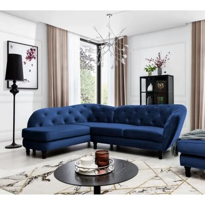Fun Moebel - CHARLOTTE - Dunkelblau - Ottomane Links - Sofa Fun Moebel - CHARLOTTE - Dunkelblau - Ottomane Links - Sofa