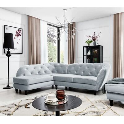 Fun Moebel - CHARLOTTE - Hellgrau - Ottomane Links - Sofa Fun Moebel - CHARLOTTE - Hellgrau - Ottomane Links - Sofa