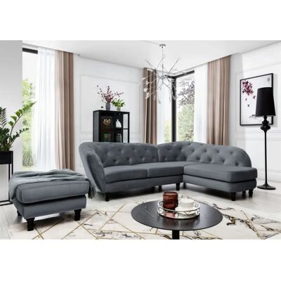 Fun Moebel - CHARLOTTE - Anthrazit - Ottomane Rechts - Ecksofa Fun Moebel - CHARLOTTE - Anthrazit - Ottomane Rechts - Ecksofa