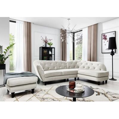 Fun Moebel - CHARLOTTE - Beige - Ottomane rechts - Ecksofa Fun Moebel - CHARLOTTE - Beige - Ottomane rechts - Ecksofa