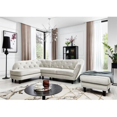 Fun Moebel - CHARLOTTE - Beige - Ottomane Links - Sofa Fun Moebel - CHARLOTTE - Beige - Ottomane Links - Sofa