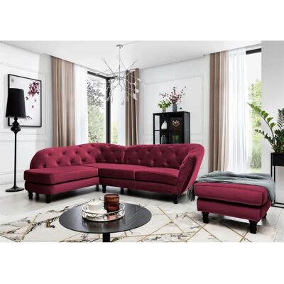 Fun Moebel - CHARLOTTE - Bordeaux - Matt Velvet - Sofa Fun Moebel - CHARLOTTE - Bordeaux - Matt Velvet - Sofa
