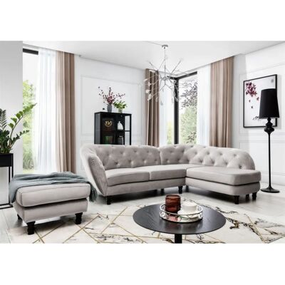 Fun Moebel - CHARLOTTE - Cappuccino - Matt Velvet - Sofa Fun Moebel - CHARLOTTE - Cappuccino - Matt Velvet - Sofa