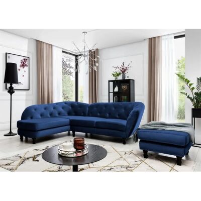 Fun Moebel - CHARLOTTE - Dunkelblau - Samt - Sofa Fun Moebel - CHARLOTTE - Dunkelblau - Samt - Sofa