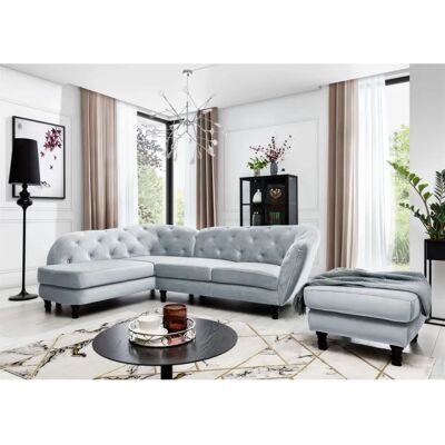Fun Moebel - CHARLOTTE - Hellgrau - Ottomane Links - Sofa Fun Moebel - CHARLOTTE - Hellgrau - Ottomane Links - Sofa