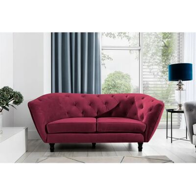 Fun Moebel - CHARLOTTE - Bordeaux - Matt Velvet - Sofa Fun Moebel - CHARLOTTE - Bordeaux - Matt Velvet - Sofa