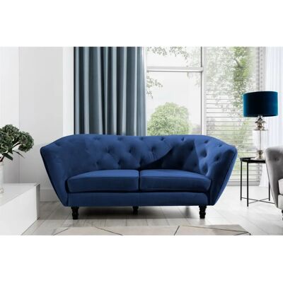 Fun Moebel - CHARLOTTE 2-Sitzer - Dunkelblau - Velvet - Sofa Fun Moebel - CHARLOTTE 2-Sitzer - Dunkelblau - Velvet - Sofa