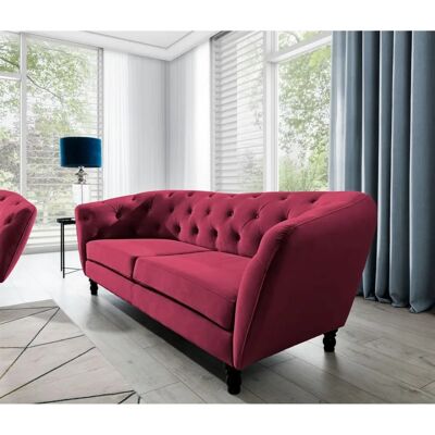 Fun Moebel - CHARLOTTE 3-Sitzer - Bordeaux - Velvet - Sofa Fun Moebel - CHARLOTTE 3-Sitzer - Bordeaux - Velvet - Sofa