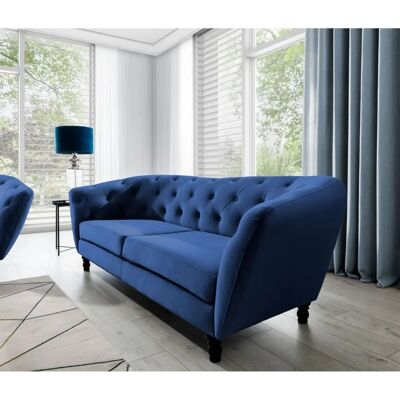 Fun Moebel - CHARLOTTE - Dunkelblau - 3-Sitzer - Sofa Fun Moebel - CHARLOTTE - Dunkelblau - 3-Sitzer - Sofa
