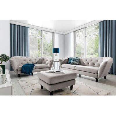 Fun Moebel - CHARLOTTE 3-2-1 - Matt Velvet - Cappuccino - Sofaset Fun Moebel - CHARLOTTE 3-2-1 - Matt Velvet - Cappuccino - Sofaset