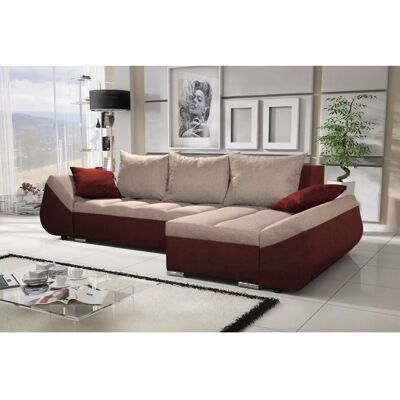Fun Moebel - KLEO - Braun-Beige - Ottomane Rechts - Sofa Fun Moebel - KLEO - Braun-Beige - Ottomane Rechts - Sofa